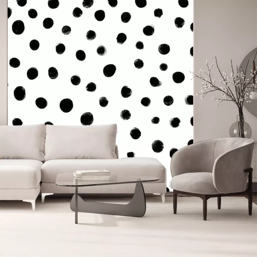Sticker Black dot pattern with white background