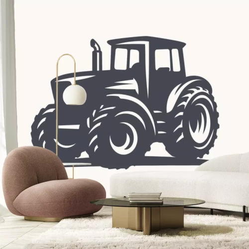 Sticker Modern tractor illustration on white background.