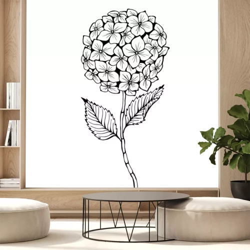 Sticker Zwart-witte bloemen groeien uit een enkele stengel