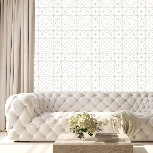 Behang Symmetrisch geometrisch motief met cirkels