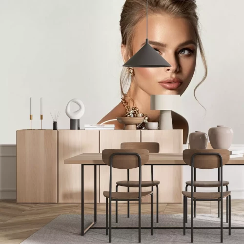 Fotobehang Mooie vrouw met een ketting en oorbellen