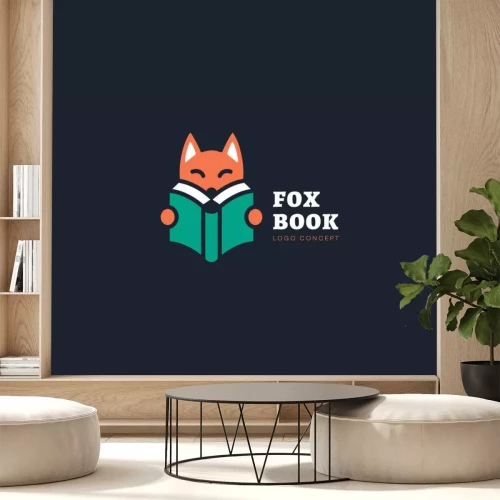 Sticker Fox book logo