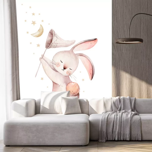 Sticker Sprookjeskonijn dat de maan vangt