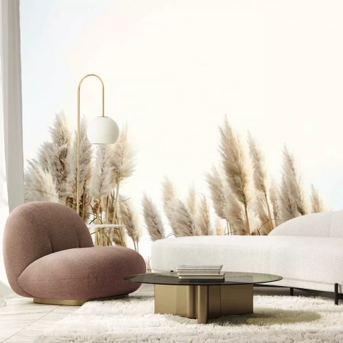 Fotobehang Beige planten tegen de lucht