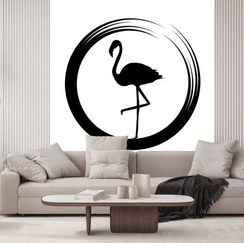Sticker Flamingo silhouettes isolated on white background