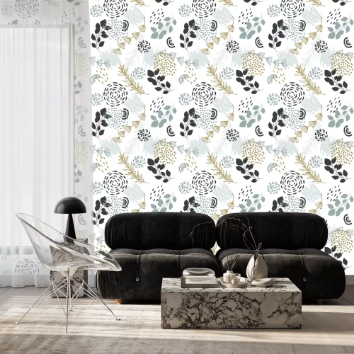 Behang Monochrome vegetatie