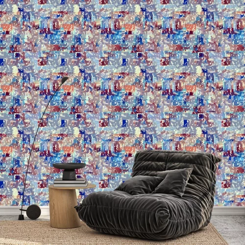 Behang Vector image with imitation of grunge datamoshing texture.