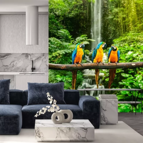 Fotobehang Dieren zittend op een tak