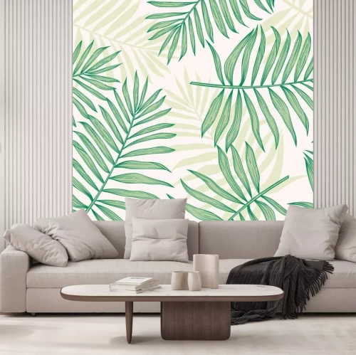 Fotobehang Patroon met palmbladeren