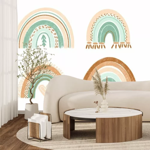 Sticker Rustieke regenbooggrafiek