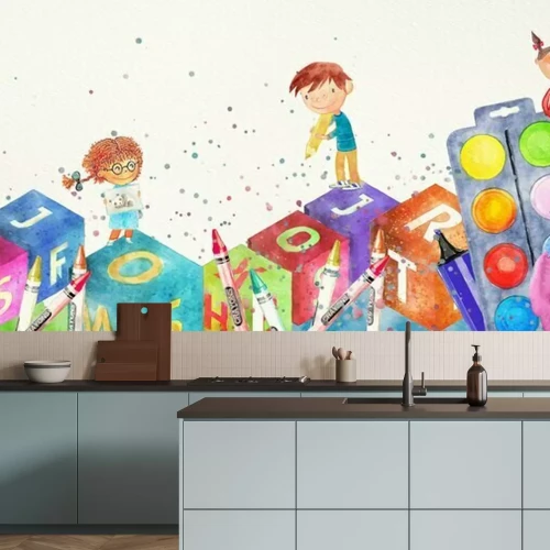 Fotobehang Spelende kinderen