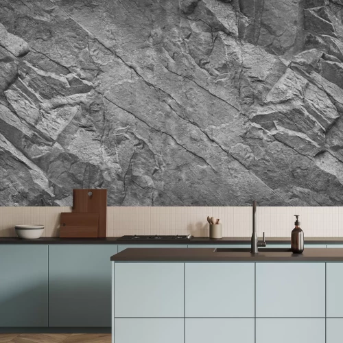 Fotobehang Grijze muursteen