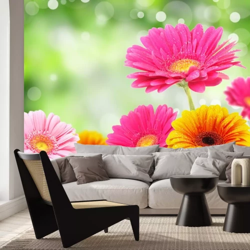 Sticker Bloemen op een romantische illustratie