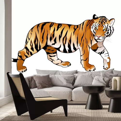 Sticker Tijger in bewegende silhouetafbeelding