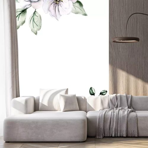 Sticker Karmijnrozen rustieke illustratie