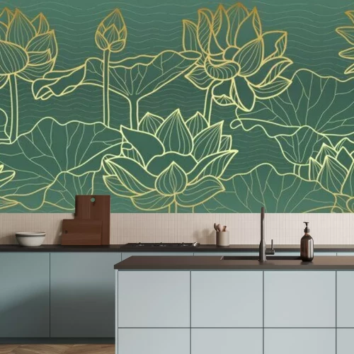 Sticker Floristische graphics in glamoureuze esthetiek