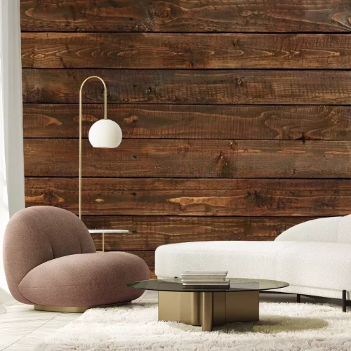 Fotobehang Bruin retro parket