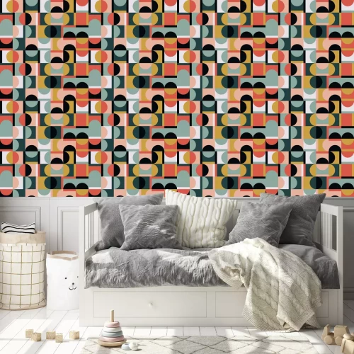 Behang Bauhaus Abstract Vector Composition Design