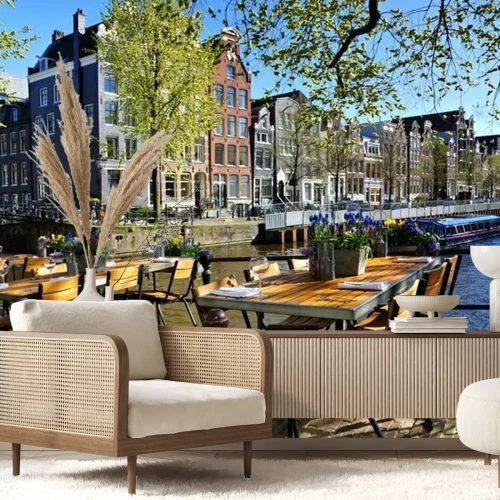 Fotobehang Tuin bij het restaurant