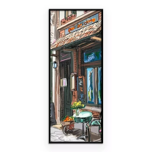 Poster Straat in Parijs - illustratie