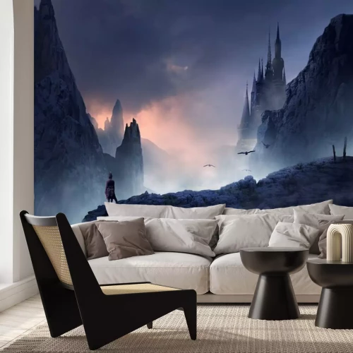 Fotobehang Fantasielandschap met een kasteel