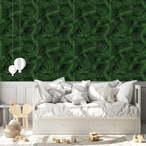 Behang Dun en delicaat tropisch blad