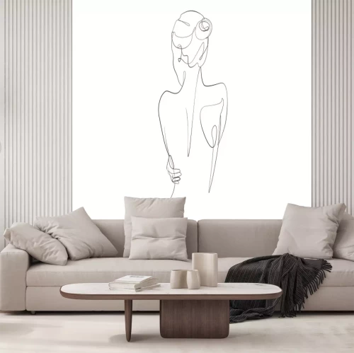 Fotobehang Een minimalistisch portret van een naakte vrouw