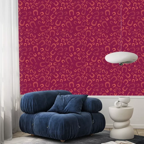 Behang Hoefijzers op een kastanjebruine achtergrond