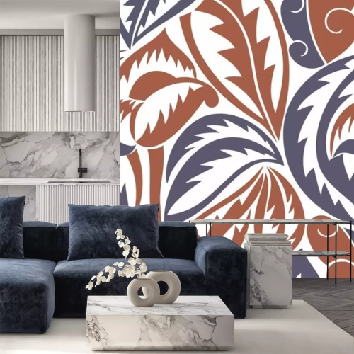 Sticker Naadloze Victorian Wallpaper - Bladeren