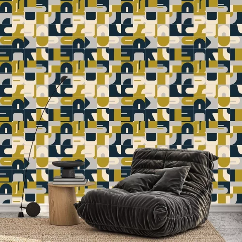 Behang Deconstructed Abstract Vector Pattern Design