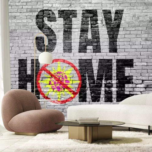 Sticker Stay Home and Stop the Virus Graffitti