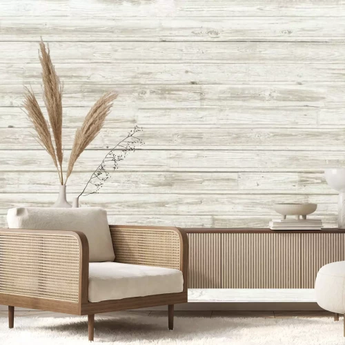 Fotobehang Houten vloer met horizontale planken