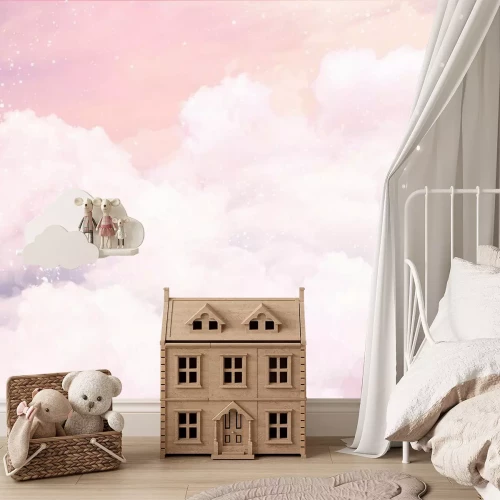 Fotobehang Roze wolken