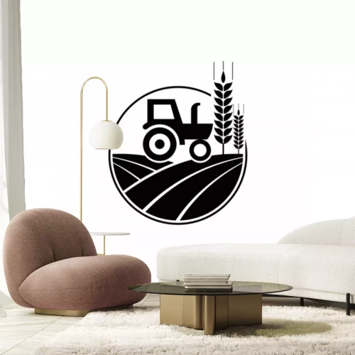 Sticker Tractor logo or farm logo template, Suitable for any business related to agriculture industries. 