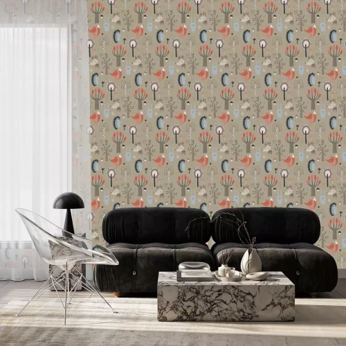 Behang Bosdieren in de herfst