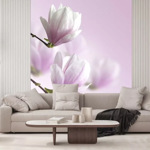 Sticker 3D bloemen in roze