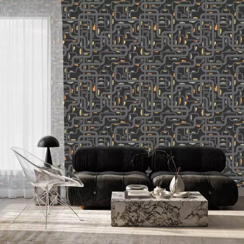 Behang Abstract wegen naadloos patroon. Vector illustratie.