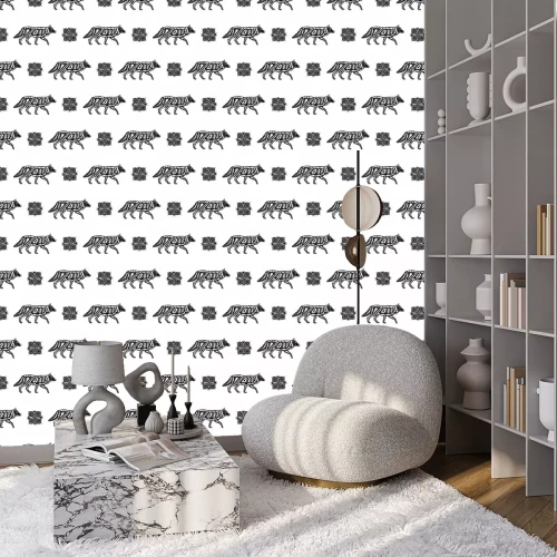Behang Sierpatronen met een wolf