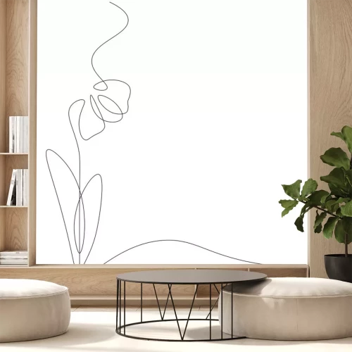 Sticker Minimalistische afbeeldingen met een zwarte lijn
