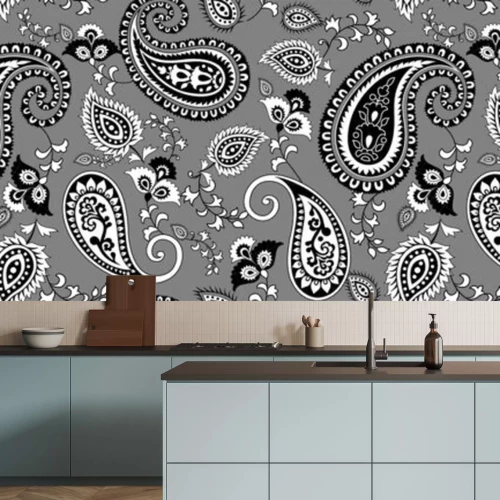 Sticker Paisley patroon op een donkergrijze achtergrond