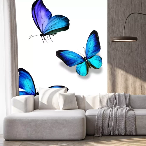 Sticker Blauwe vliegende vlinders