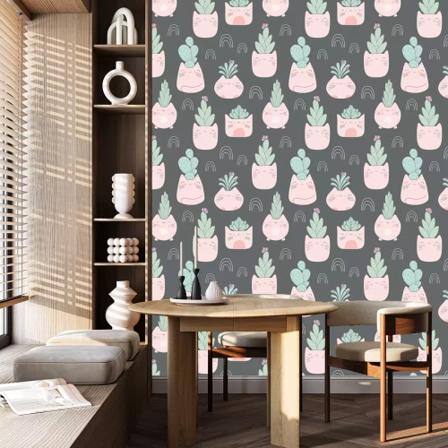 Behang Kawaii vetplanten