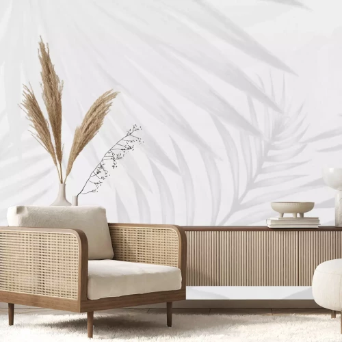 Fotobehang Subtiel bladpatroon