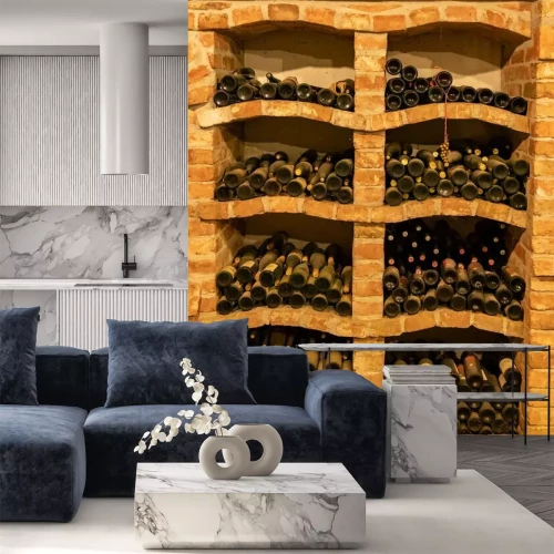 Fotobehang Flessen wijn