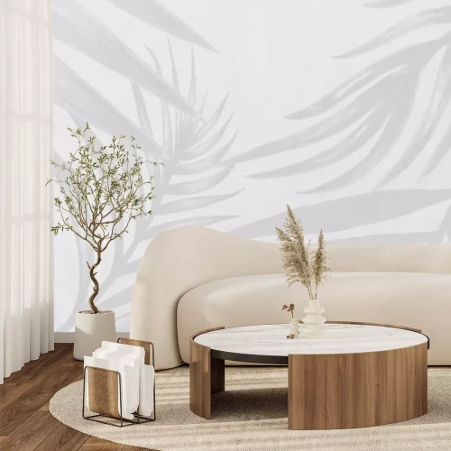 Fotobehang Ash schaduw van palmbladeren