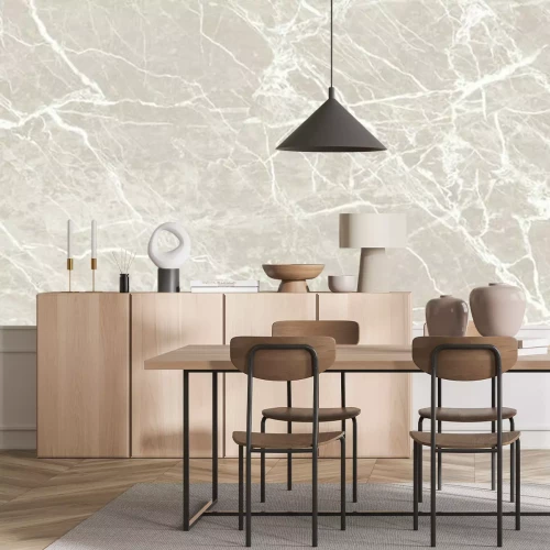 Fotobehang Beige gebarsten marmer