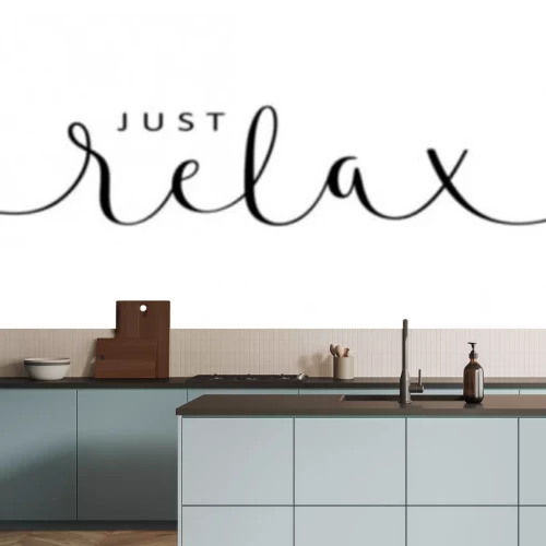 Sticker JUST RELAX vector brush calligraphy banner with swashes