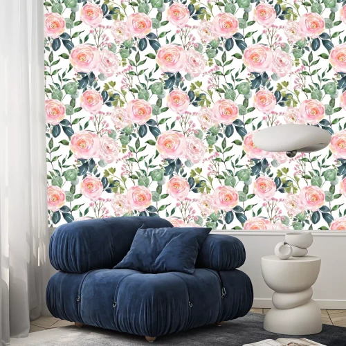 Behang Shabby chique aquarelrozen