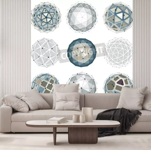 Fotobehang Geometrische grafische ballen