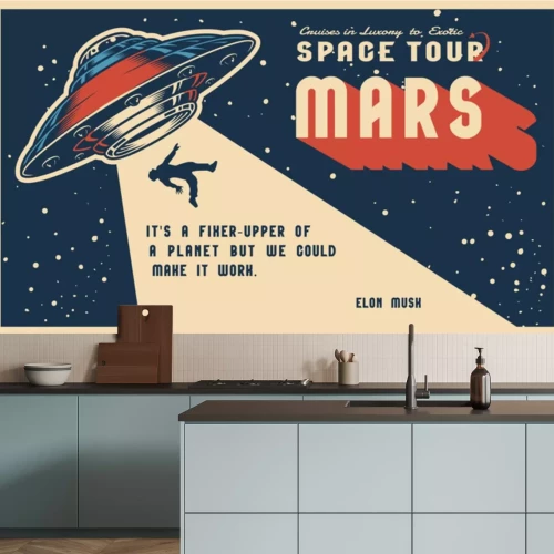 Sticker Space vintage colorful horizontal poster